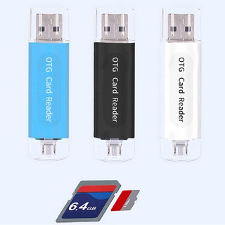 Kc_2 in 1 อะแดปเตอร์การ์ดรีดเดอร์ USB 2.0 OTG Dual TF SD สําหรับคอมพิวเตอร์ PC Android