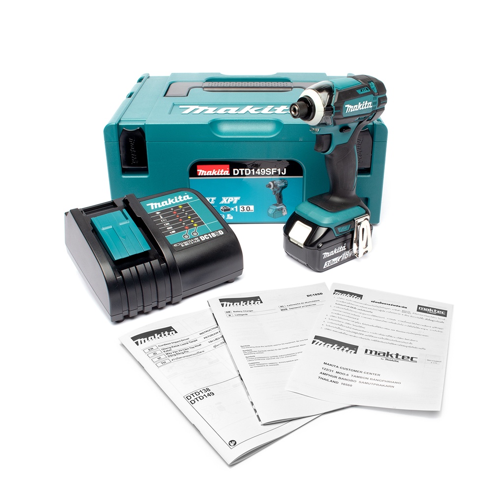 MAKITA DTD149Z (ตัวเปล่าแกะจากแบบชุด) / DTD149SF1J สว่านไขควงไร้สาย (ครบชุดพร้อม แบต+MAKPAC) แรงบิดส