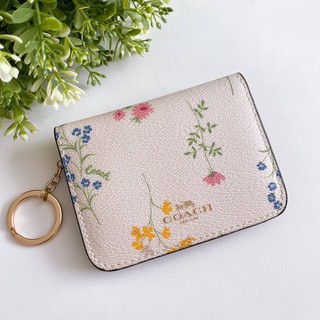 🌷 COACH WILDFLOWER BIFOLD KEYRING CARD CASE