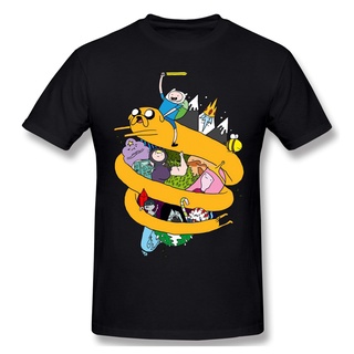 [S-5XL] เสื้อยืด ผ้าฝ้าย พิมพ์ลาย Adventure Time สําหรับผู้ชาย