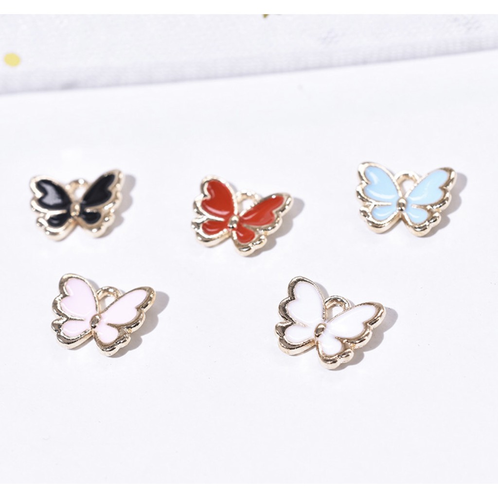 จี้โลหะรูปผีเสื้อ (10 mm) จี้ห้อยคอแฟชั่น ราคาต่อหนึ่งชิ้น พร้อมส่ง missdiy