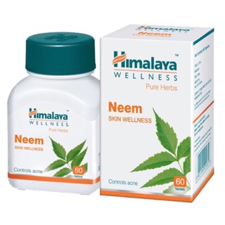 ((สมุนไพรลดการเกิดสิวอักเสบ)) Himalaya Neem Skin Wellness ุ60 แคปซูล