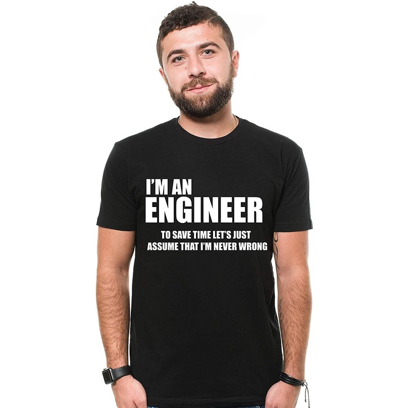 {vo}เสื้อยืดผู้ชาย Im An Engineer T-Shirt Classic Funny Gift Fathers Day t shirt men cottonT-Shirt