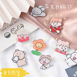 พร้อมส่ง เข็มกลัด ลายการ์ตูนหมี สไตล์เกาหลี น่ารัก สำหรับตกแต่งกระเป๋า