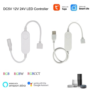 WiFi Smart Mini Led Controller DC5V 12V 24V RGBW RGBWW RGB+CCT RGB Strip Controller TUYA Smart Life APP Echo Plus Voice Control