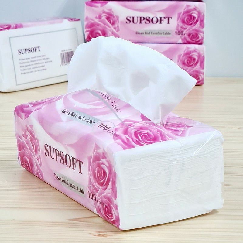 กระดาษทิชชู่ Supsoft หนา3ชั้น กระดาษเช็คหน้า กระดาษซับน้ำ กระดาษทิชชู่เเบบพกพา👍👍