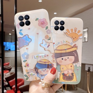 Realme 8 Realme 8 5G Realme 7 5G เคส Phone Case Blu-ray Rhinestone Cute Flower Girl Cartoon Protective Cover เคสโทรศัพท TPU Soft Cover