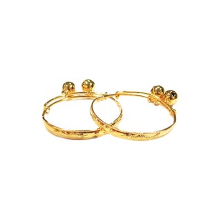 TANITTgems กำไลข้อเท้าเด็กกระพรวนคู่ทองลายมังกร รุ่น TNBG193 - Gold