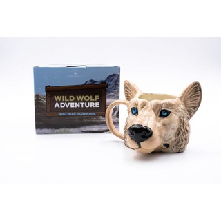 แก้วน้ำหูจับ ลายสัตว์ WILD WOLF ADVENTURE WOLF HEAD SHAPED MUG