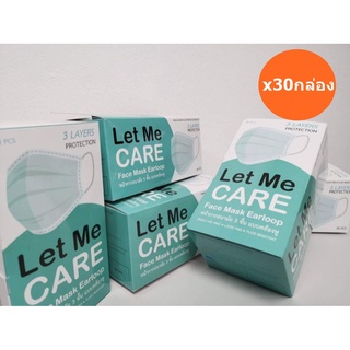 mask ยกลัง 30 กล่อง งานไทย ผ่าน NALSON อย.ไทย เกรดการแพทย์  Surgical mask ยี่ห้อ let me care