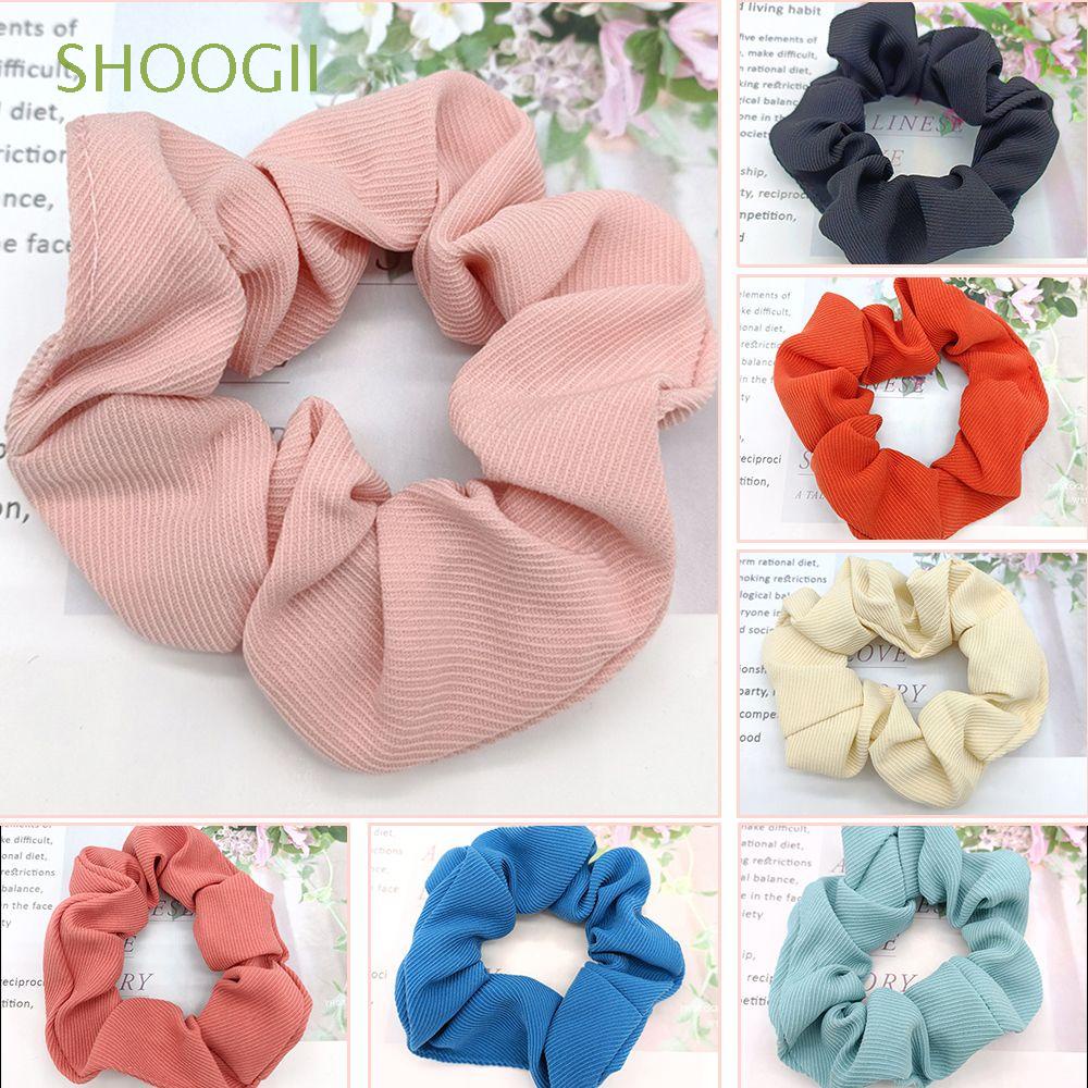 SHOOGII Women Twill Hair Tie Rubber Band Ponytail Holder Elastic