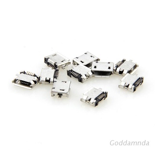 GODD  10pcs Micro USB MK5P 5pin Female Connector Micro USB Charging Socket Straight