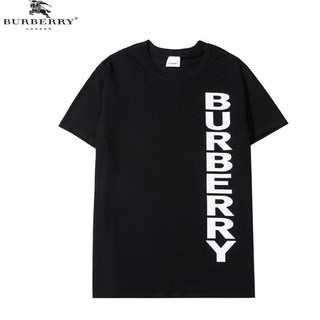 เสื้อแขนสั้น คอกลม ผ้าฝ้าย พิมพ์ลายป้ายแท็ก Burb erry