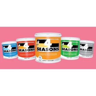 TOA 4 Seasons โฟร์ซีซั่นส์ ภายใน ภายนอก สีขาว ด้าน 9 ลิตร (2.5 แกลลอน) เนื้อสีเต็ม สีทาบ้าน สีทาบ้านสีขาว สีทาภายใน