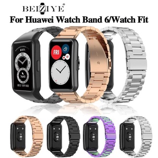 ( beiziye ) HUAWEI Band 6 pro smart band นาฬิกาอัฉริยะ huawei band 6 smart band สายนาฬิกาข้อมือ สแตนเลส สำหรับ huawei watch fit smart watch