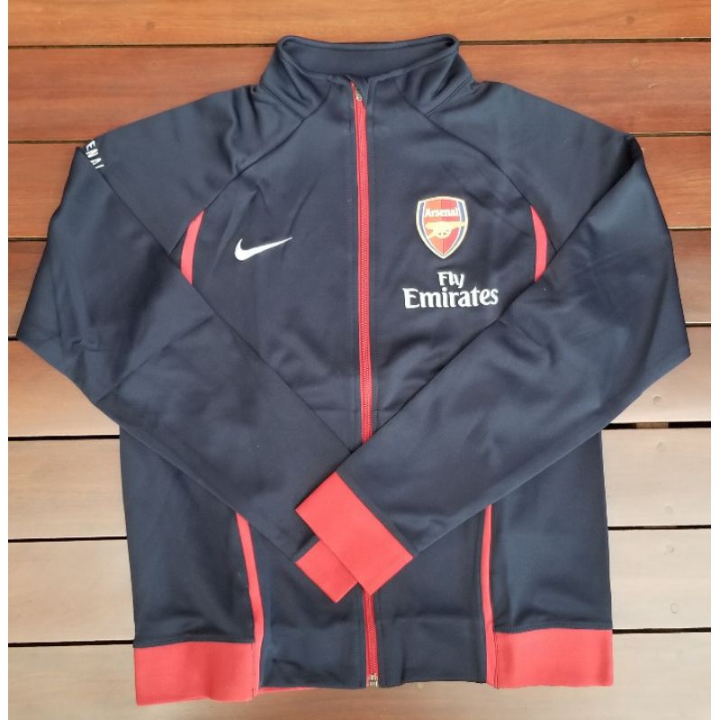 NIKE X ARSENAL KNITTED JACKET, WARM UP FABRICATION, NAVY WITH RED COLOR