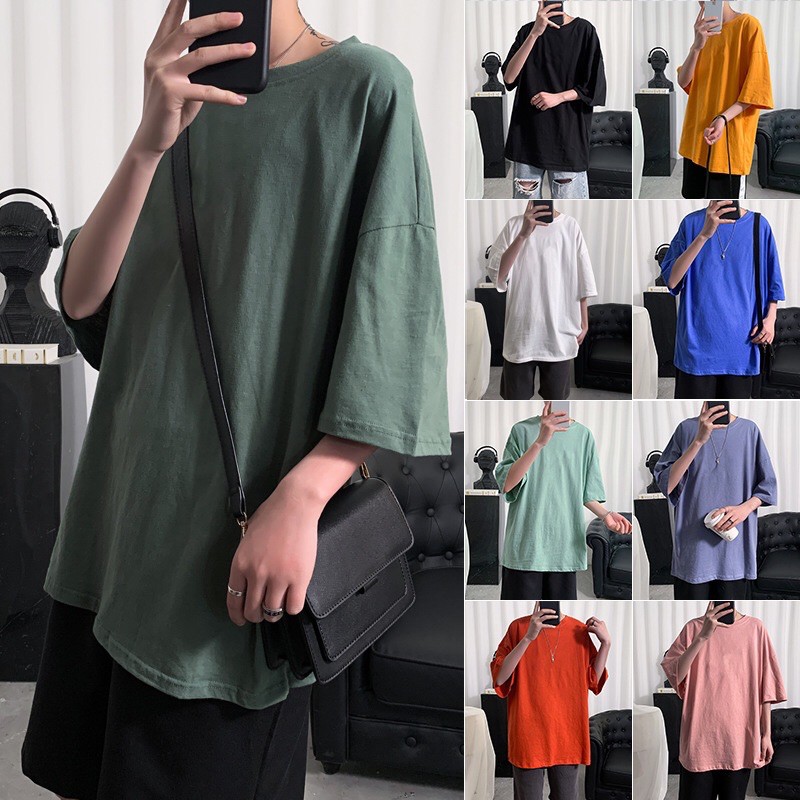 พร้อมส่ง เสื้อยืดทรง OveRsiZe สีพื้น