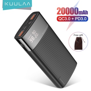 【Free gift】Kuulaa แบตสำรอง 20000 Mah Usb Type C Pd 3.0 18W Fast Charge