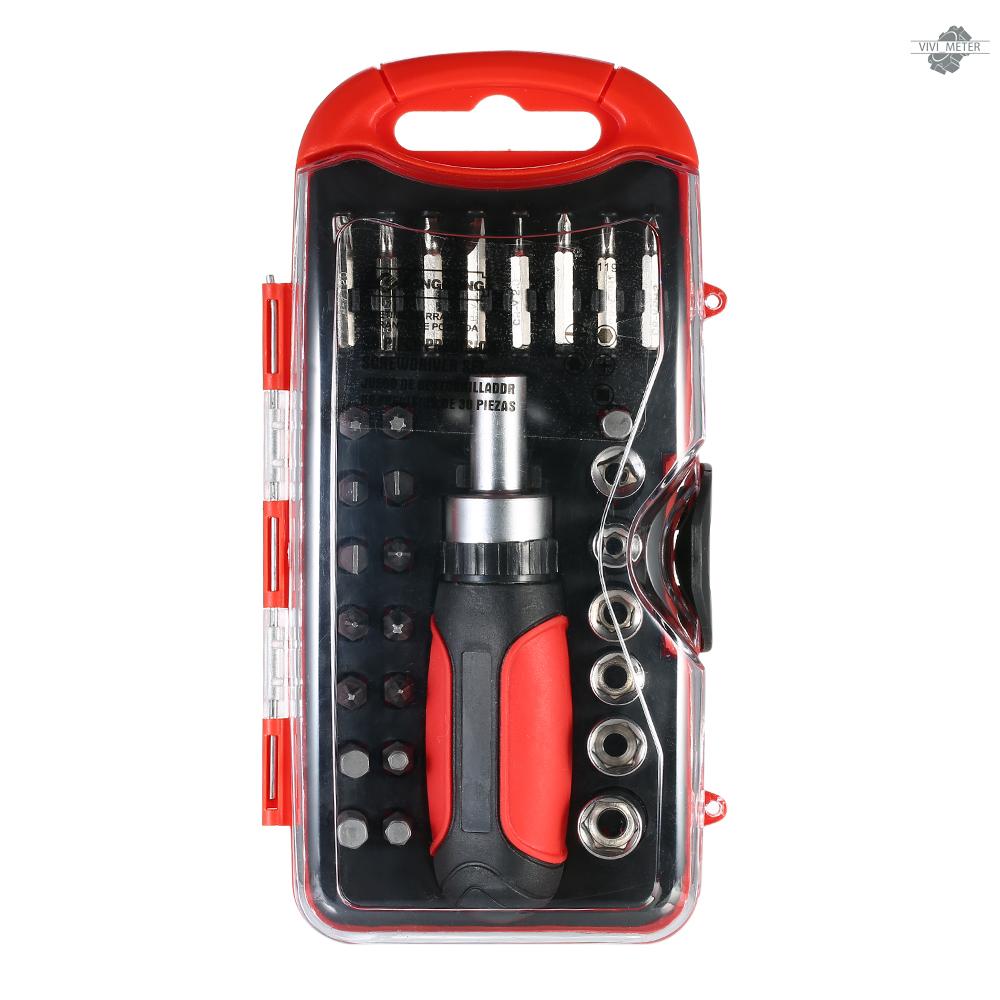 PENGGONG 30PCS Multipurpose Ratchet Screwdriver Socket Screwdrivers