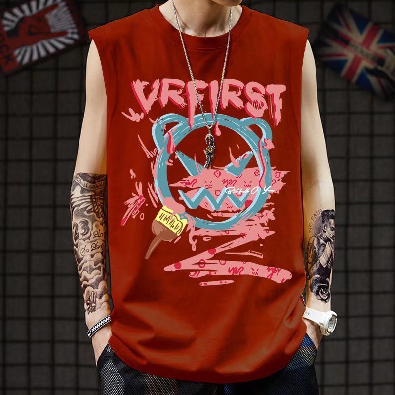 เสื้อกล้ามแขนกุดลําลอง พิมพ์ลาย ทรงหลวม ขนาดใหญ่ แฟชั่นฤดูร้อน สําหรับผู้ชาย ไซซ์ M - 8XL