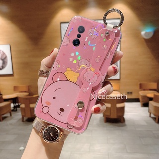 New Xiaomi Mi 11T 11T Pro 10T Pro 5G เคส Wristband Stand Phone Case Shiny Cartoon Blu-ray Soft TPU All Inclusive Phone Cover เคสโทรศัพท