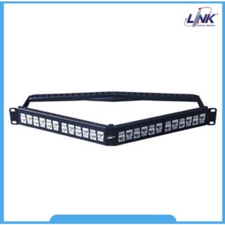 Link US-3224SL CAT 6A Angle Patch Panel 24 Port, Slim Jack