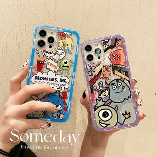 Cute Casing REALME C21Y C25Y C21 C17 7i C15 C20 C11 2020 2021 XT X 8 7 6 5 5i 5s C2 3 2 C1 U1 5G X50 Pro Narzo Clear Cartoon Monsters University Sulley Mike Straight Edge Graffiti Shockproof Soft Phone Case HLE 07