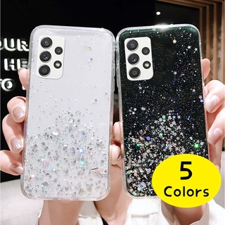 เคสโทรศัพท์ใสประดับกลิตเตอร์สําหรับ Samsung A6 A7 A8 A9 2018 J4 J6 J8 A6 A8 Plus 2018 J5 J7 Prime