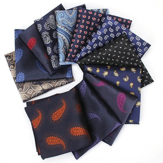 ผ้าเช็ดหน้าผู้ชาย Paisley Hankies งานแต่งงาน Hanky Business Mens Pocket Square Chest Towel 22 * 22 ซม.