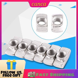 canca  For Fastener Head Zinc Aluminum Nut Profile 50pcs Plated Carbon T-slot Steel