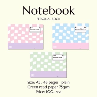 Personal Notebook สมุดโน๊ต สมุดบันทึก กระดาษถนอมสายตา สมุดเกาหลี ลายตาราง