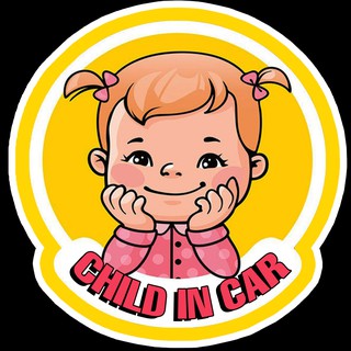 จุ๊บติดกระจก สติกเกอร์ Child in Car สติกเกอร์ในรถมีเด็ก BABY IN CAR AA37