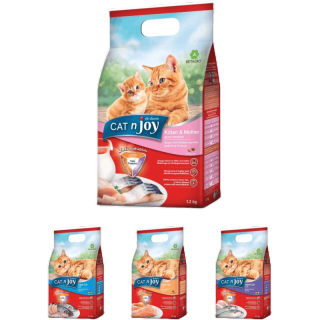 โปรโมชั่น : CAT n joy แค็ท เอ็นจอย อาหารแมวชนิดเม็ด บำรุงขน ทุกสูตร ขนาด 1.2 kg