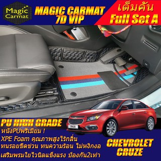 Chevrolet Cruze 2010-2018 Sedan Full Option A  (เต็มคันรวมถาดท้ายแบบ A) พรมรถยนต์ Chevrolet Cruze พรม7D VIP High Grade