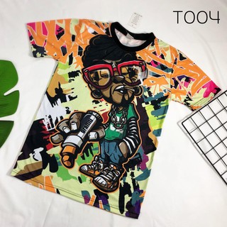 เสื้อยืดพิมพ์ลายคอกลมผ้าโพลีเอสเตอร์T004