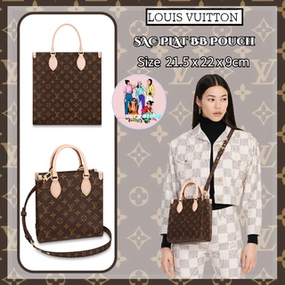 🎈หลุยส์ วิตตอง  Louis vuitton  SAC PLAT BB กระเป๋าถือ/กระเป๋าถือ/กระเป๋าสะพายข้าง/กระเป๋าสะพาย/นำเข้ายุโรปแท้100%