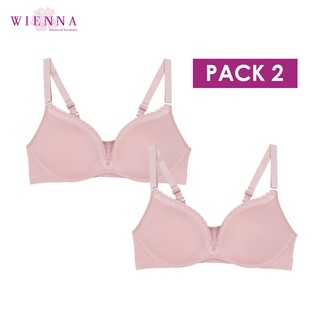 WIENNA DB26303 Pack คู่ เสื้อชั้นในไร้โครง บราไร้โครง Bra Be Light Smart Size ชุดชั้นในเวียนนา สีชมพู ม่วง ROSE LILY