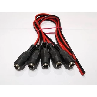 5เส้น/ชุด หัวแจ็คไฟDCพร้อมสายยาว20cm. ขนาดแจ็ค 5.5 x 2.1mm. Male DC Power Jack Plug CCTV Camera power connection line