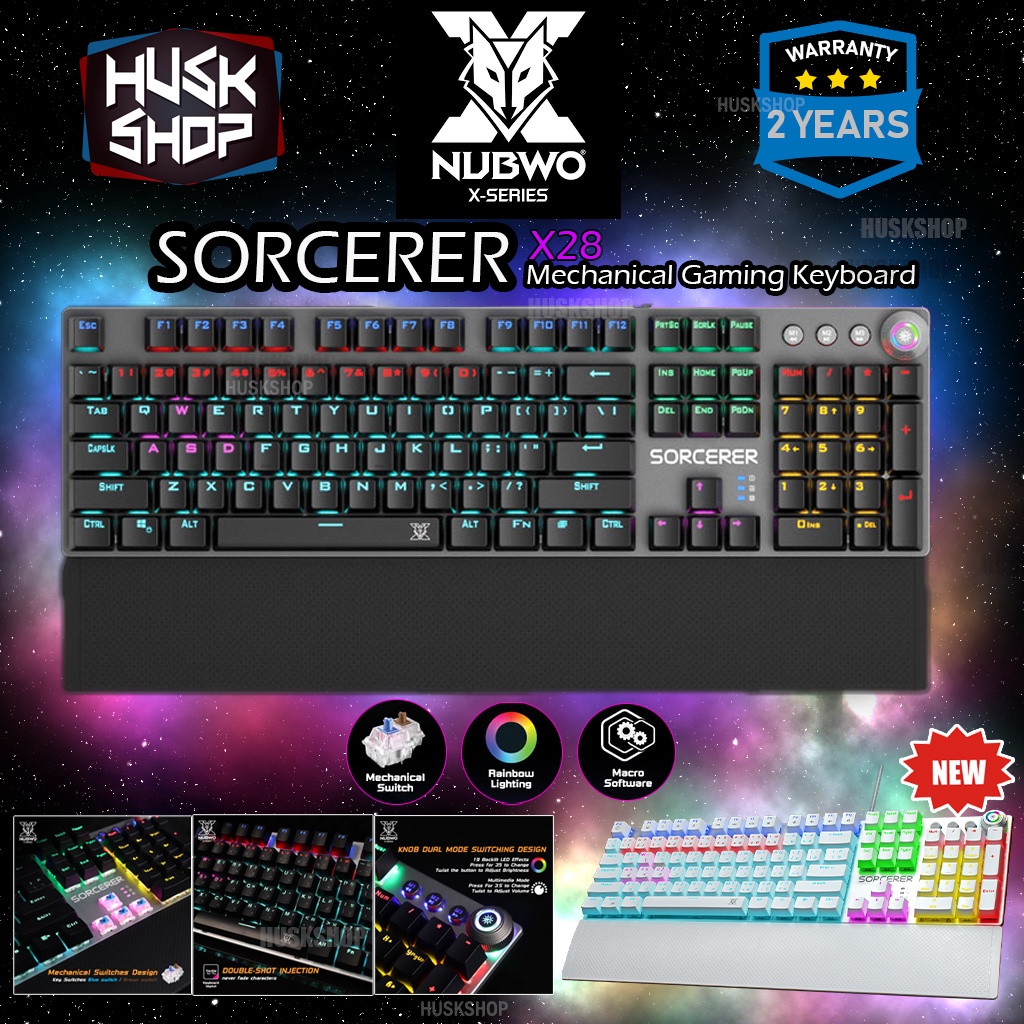 NUBWO Sorceror X28 Mechanical Gaming Keyboard Blue / Brown Switch คี