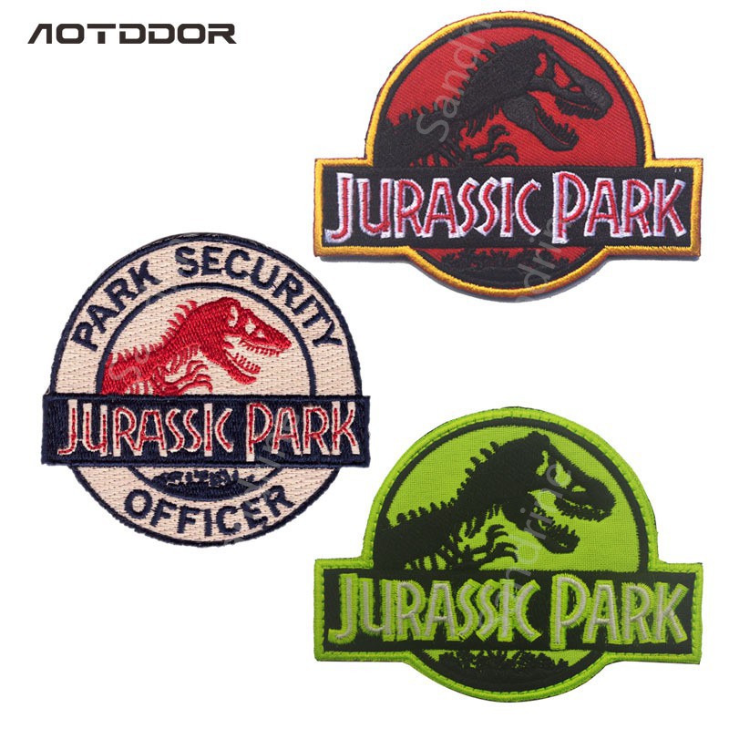 Jurassic Park Embroiderey ยุทธวิธีทหาร Morale แพทช์ป้าย Combat Emblem Applique