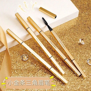 Small gold bar eyebrow pencil small gold chopsticks eyebrow pencil double-headed small triangular machete thin eyebrow pencil double-headed eyebrow pencil anti-sweat natural