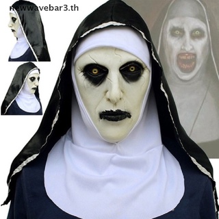 {ใหม่3} หน้ากากยาง รูป The Horror Scary Nun พร้อมผ้าพันคอ สําหรับแต่งคอสเพลย์ฮาโลวีน {newwavebar3.th}