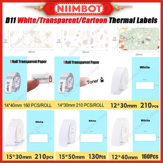 Niimbot D11 สติ๊กเกอร์ฉลากกระดาษพิมพ์ลายการ์ตูนสีขาว/ใส/ใสสําหรับติดตกแต่ง-1