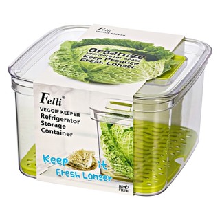 กล่องจัดเก็บในตู้เย็น KECH FRESH KEEPER 8 นิ้ว  SQUARE FRIDGE STORAGE KECH NVSQ8 CLEAR