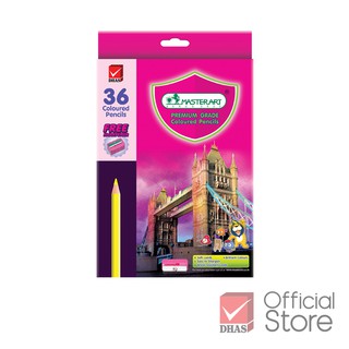 ราคา[Clearance Sale] Master Art สีไม้ ดินสอสีไม้ แท่งยาว 36 สี รุ่นพรีเมี่ยมเกรด จำนวน 1 กล่อง