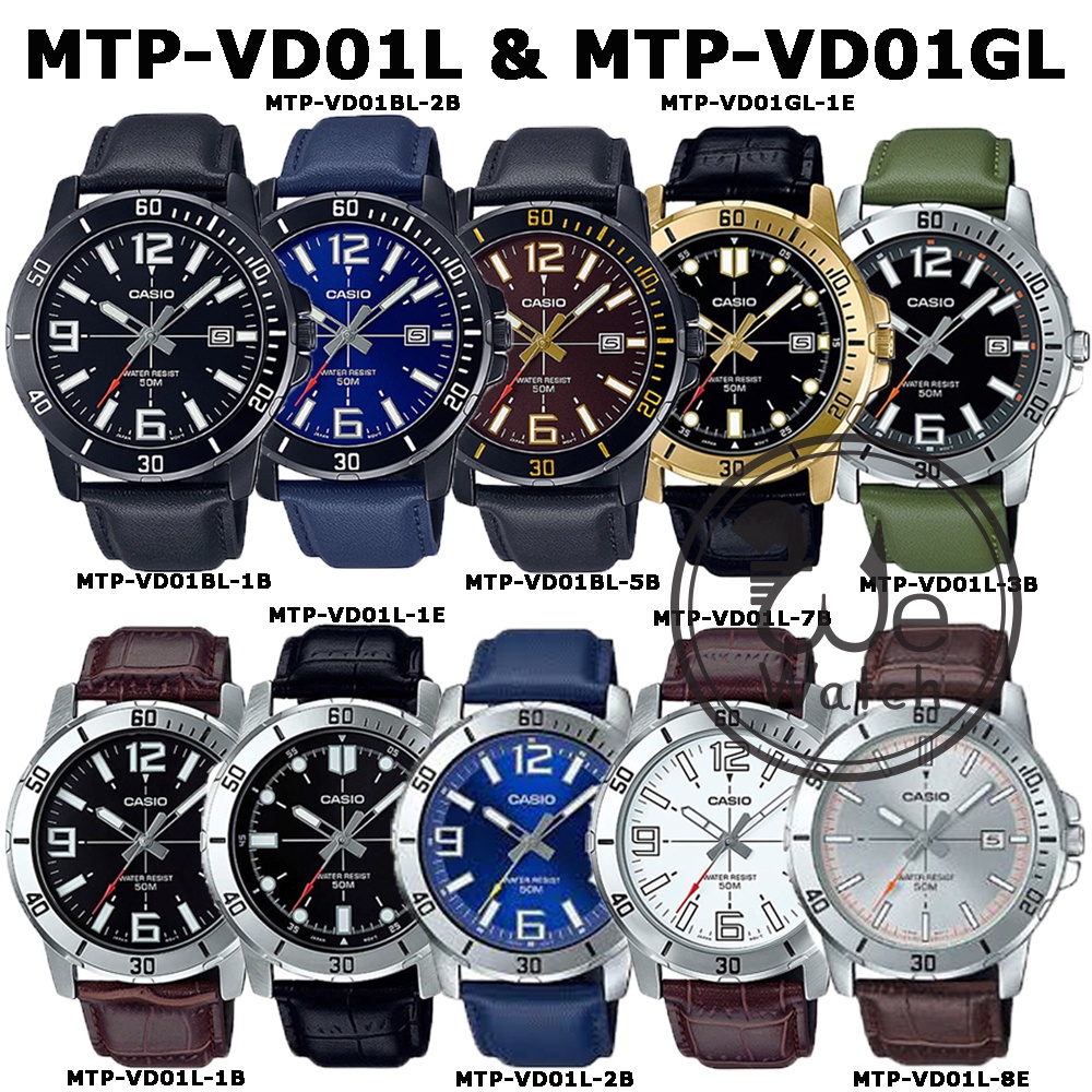 !!ประกัน1ปีและกล่อง CMG!! CASIO รุ่น MTP-VD01D MTP-VD01 MTP-VD01L MTP-VD01G นาฬิกาข้อมือชาย MTPVD01
