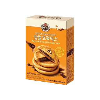 CJ Sweet Korean Pancake Mix (แป้งสำเร็จรูปสำหรับทำขนมโฮต๊อกพร้อมใส้) 400g พร้อมส่ง 찹쌀호떡믹스