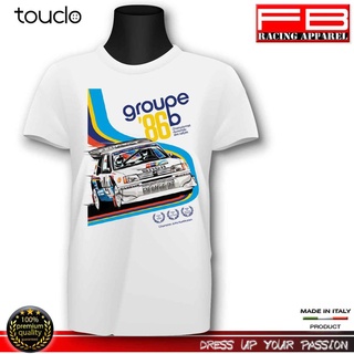 [COD]Lyzh เสื้อยืดลําลองแฟชั่น แขนสั้น พิมพ์ลายรถยนต์ สไตล์ฝรั่งเศส Sporter 205 Maxi GTI Rally Group B 1986S-5XL