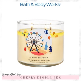 🍒ของแท้·ส่งไว·ถูก🍒BATH AND BODY WORKS เทียนหอม "Summer Boardwalk" 3-wicks CANDLE ขนาดใหญ่ 3 หัวจุด