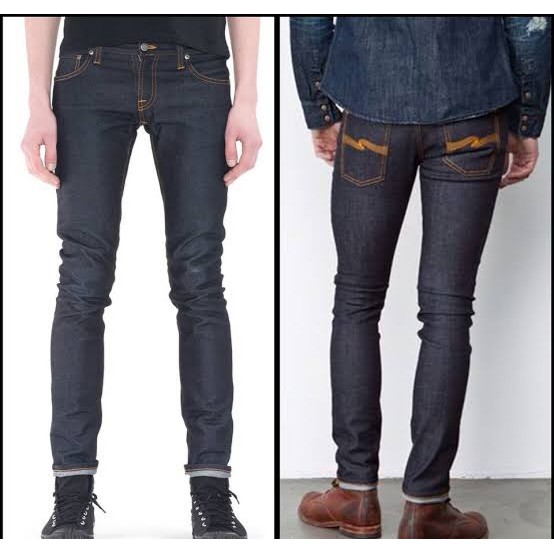 nudie tight long john denim stretch